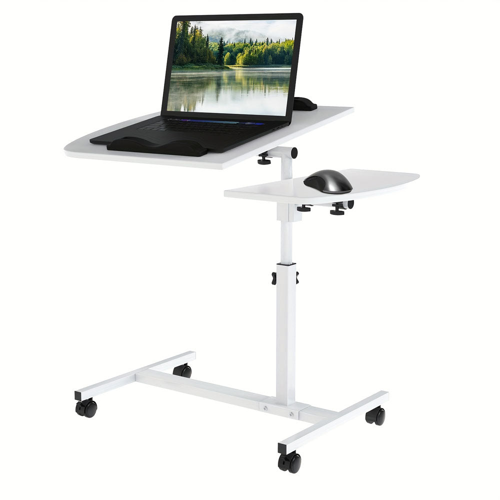 Bureau mobile ajustable avec roulettes silencieuses