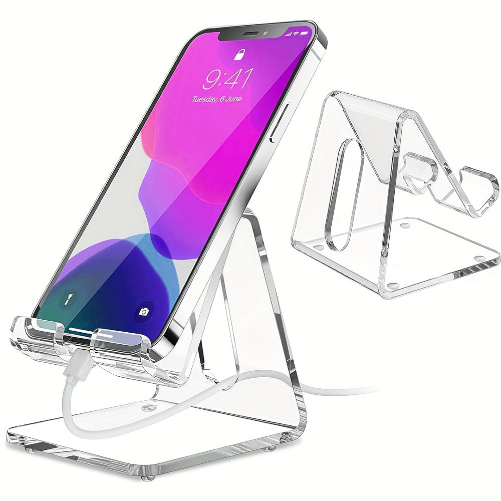 Support Téléphone Ergonomique en Acrylique pour Bureau