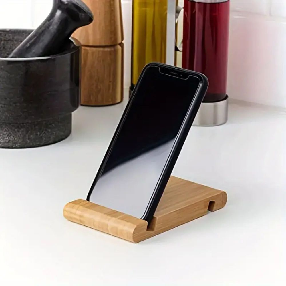 Support en bois ergonomique pour téléphone portable