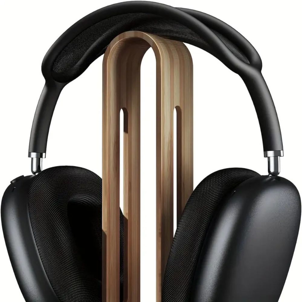 Support en bois pour casque audio élégant et stable