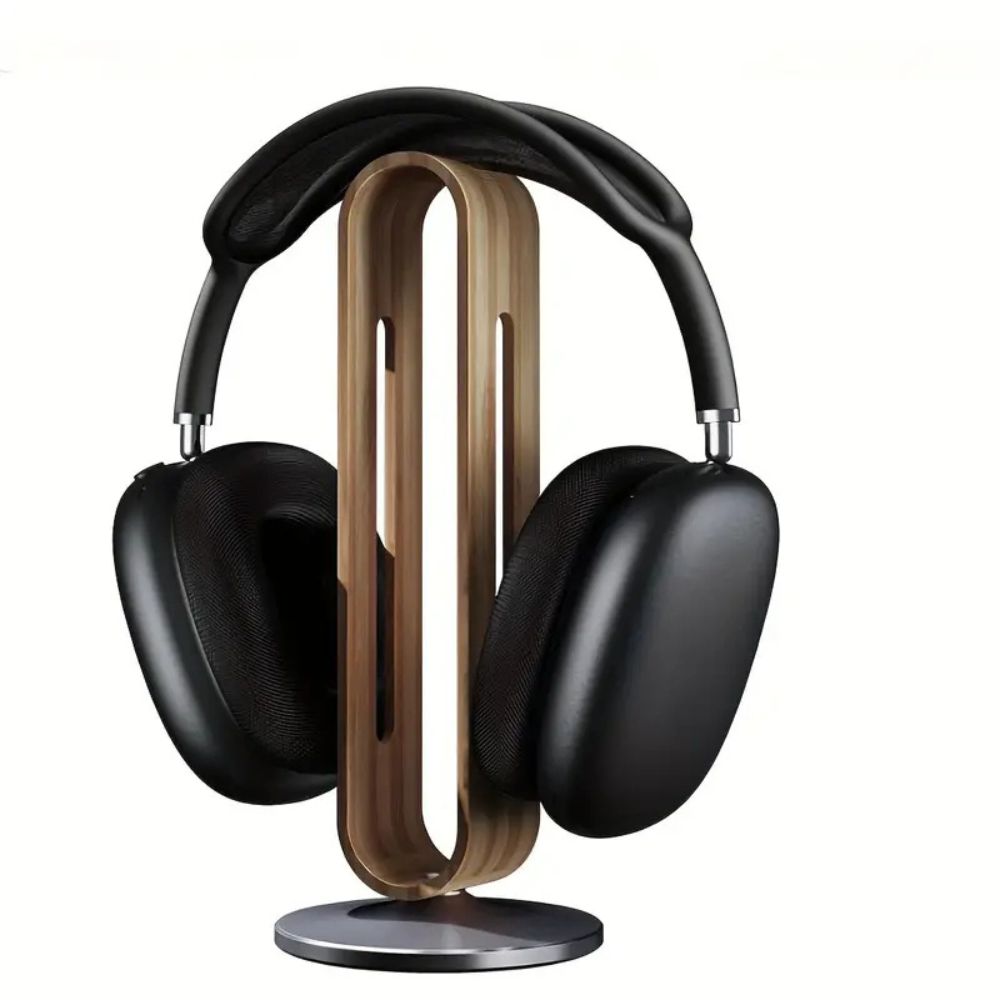 Support en bois pour casque audio élégant et stable