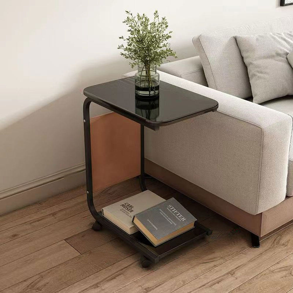 Table d'appoint mobile pour canapé avec rangement pratique